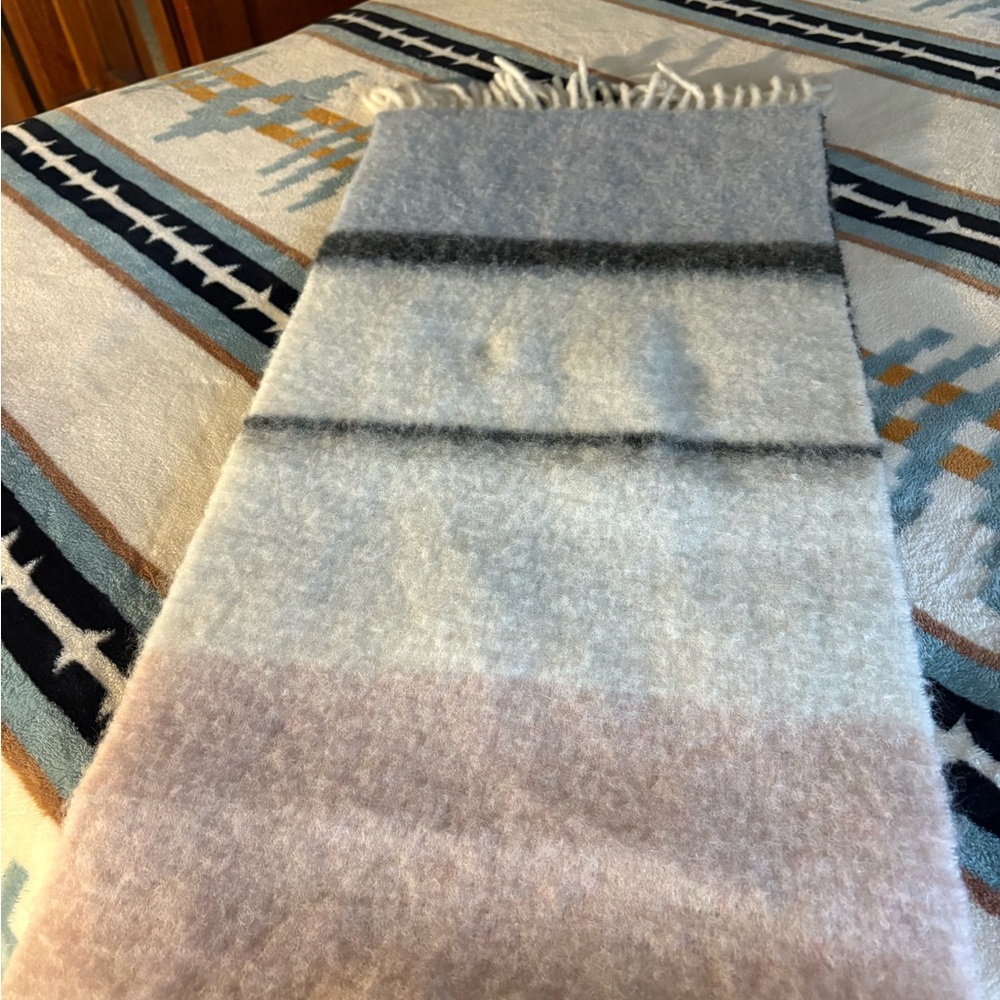 Elegant  beautiful multi pastels oversized scarf.  80% Alpaca